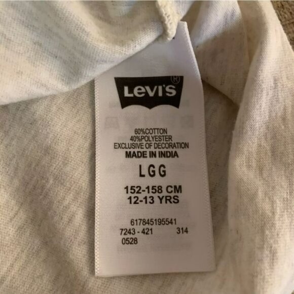 Levi Strauss boys short sleeve t-shirt in gray -L - Picture 4 of 7